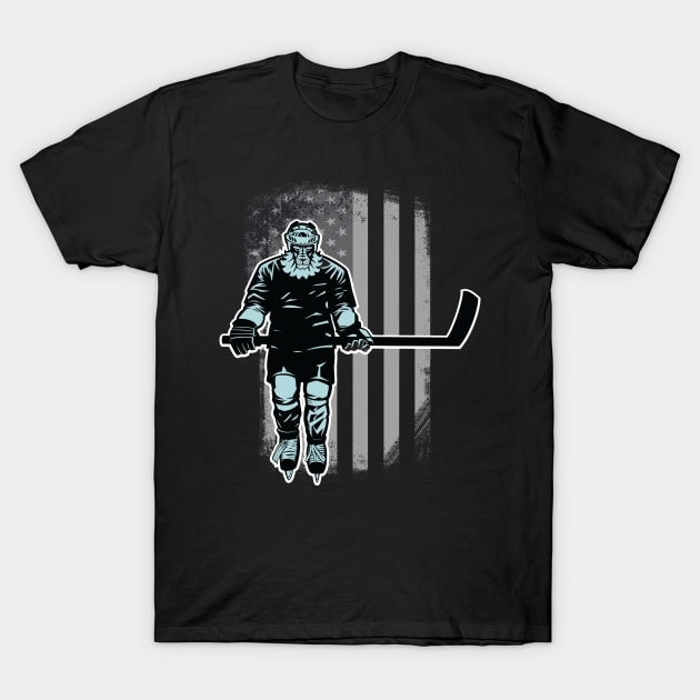 American Lion Hockey Player T-Shirt by dreamland